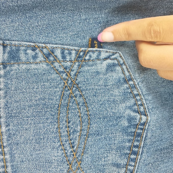 Y2K Vintage Abercrombie & Fitch Womens Cut Off Raw Waist Crop Button Fly Jeans 4 - Picture 12 of 13